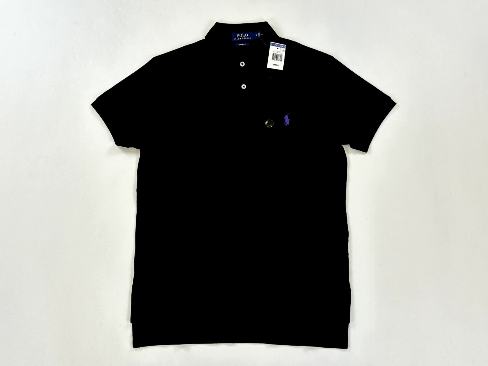 Однотонная рубашка поло Polo Ralph Lauren с коротким рукавом - Черный (фиолетовый) - Размер: Маленький