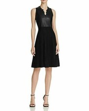 Guess Faux Leather Fit-and-Flare Dress~Medium~M~Black~NWT~Org. $108~Sale!!!!