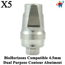 5pcs Dental BioHorizons Compatible 4.5mm Dual Purpose Contour Abutment