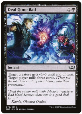 bad mtg cards NM Deal Gone Bad, MTG, Streets of New Capenna, Magic the Gathering, 074