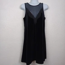 One Clothing Black Dress Small Sleeveless Velvet Lace Mesh Shift Party Event