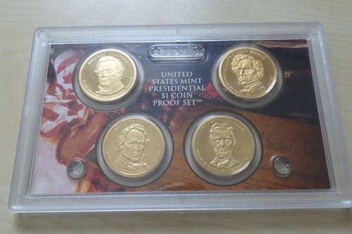 2010 Presidential Mint Proof Set Cased Filmore-Pierce-Buchanan- Lincoln 1 Dollar - 第 1/2 張圖片