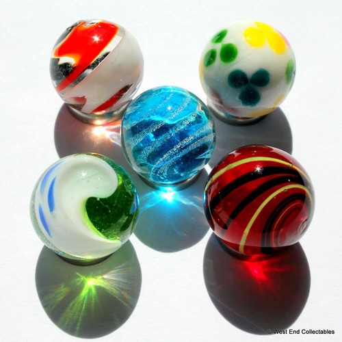5 x 16mm Bright Handmade Glass Art Marbles Marble Collectors Selection eBay