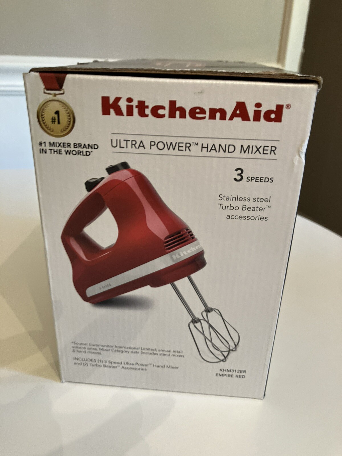 KitchenAid KHM312ER Ultra Power 3 Speed Hand Mixer Red Kitchen Aid