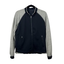 Lululemon Women  s Var-City Bomber Jacket Black Gray Full Zip Lace Back Sz 10