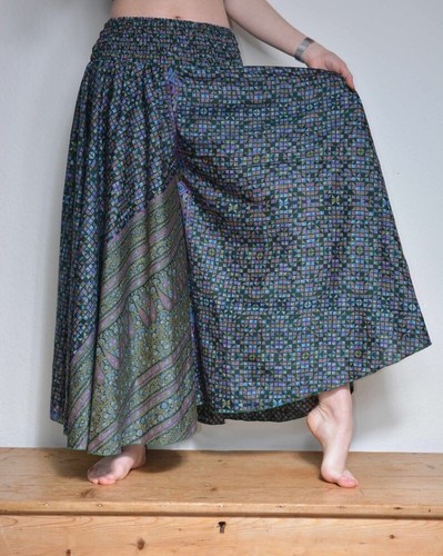 Venta al por mayor lote de 5 piezas Pantalones De Colección Sari Pierna Ancha Hippie Boho Gitano Palacio - Imagen 4 de 5
