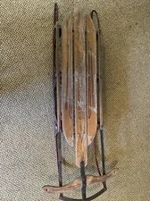 Vintage Speedway 2 person Wooden Sled W/ Steering