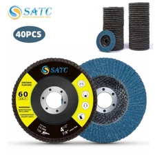 40PACK 4-1/2" 60 Grit Zirconia Flap Discs 4.5 x7/8" Grinder Sanding Wheels 115mm