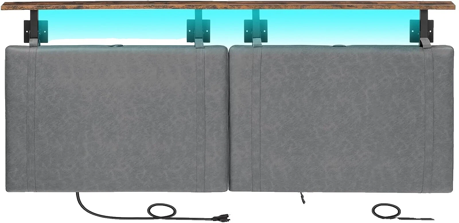 褐色熨斗床和床头板