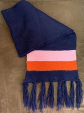 GIRLS SCARF NAVY PINK/ORANGE STRIPE SUPER CUTE 