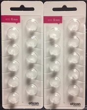 2 Packs Oticon 6mm Rite Open Domes. 10 Domes/pack, 20 Domes Total.