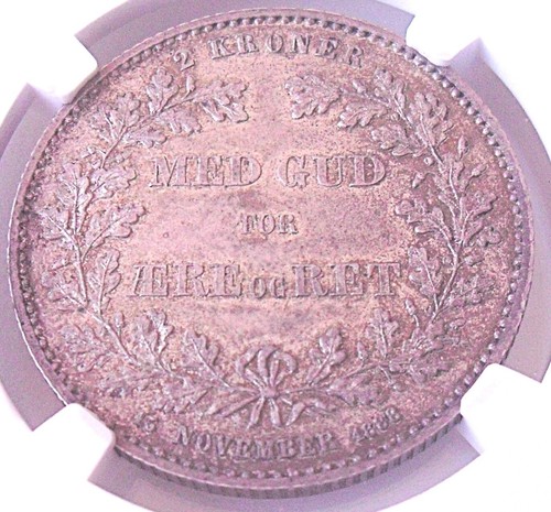 1888 HC CS Denmark 2 Kroner , NGC MS 63 , nice silver coin # 1820 , # 57-4 - Picture 4 of 4