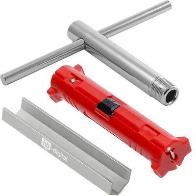 HB-DIGITAL Aufdreh-Set für F-Stecker Abisolierer F-Knebel Zubehör Montage SAT TV Werkzeug
