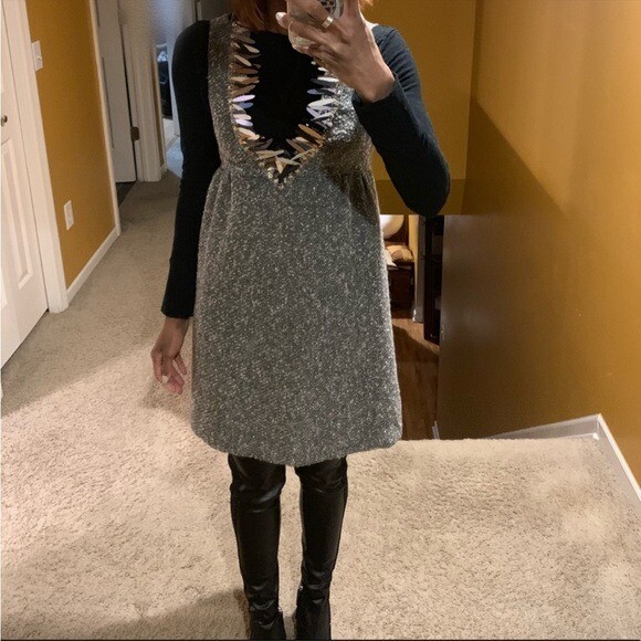 Anna Sui for Target Tweed Jagged Sequin Jumper Dress, Size 7 | eBay