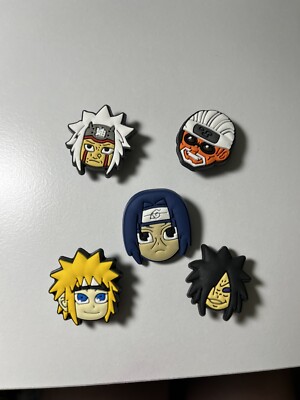 5 Pc Naruto Shoe Charms For Croc Shoes-Jiraiya, Killer B, Itachi, Madara, Minato