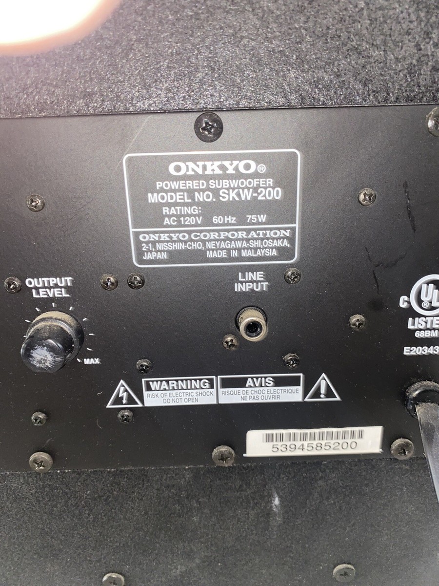 Onkyo SKW-200 Powered Subwoofer 75 Watts Black | eBay