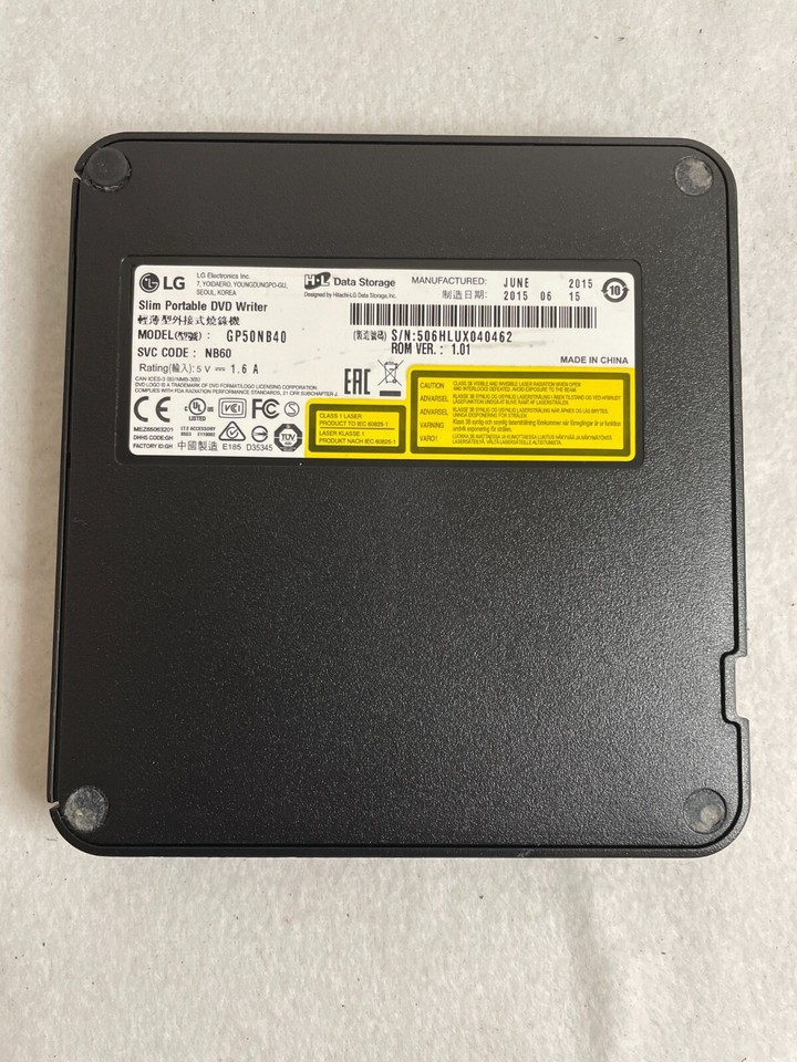 LG GP50 Slim Portable External DVD Writer Optical Drive USB Powered