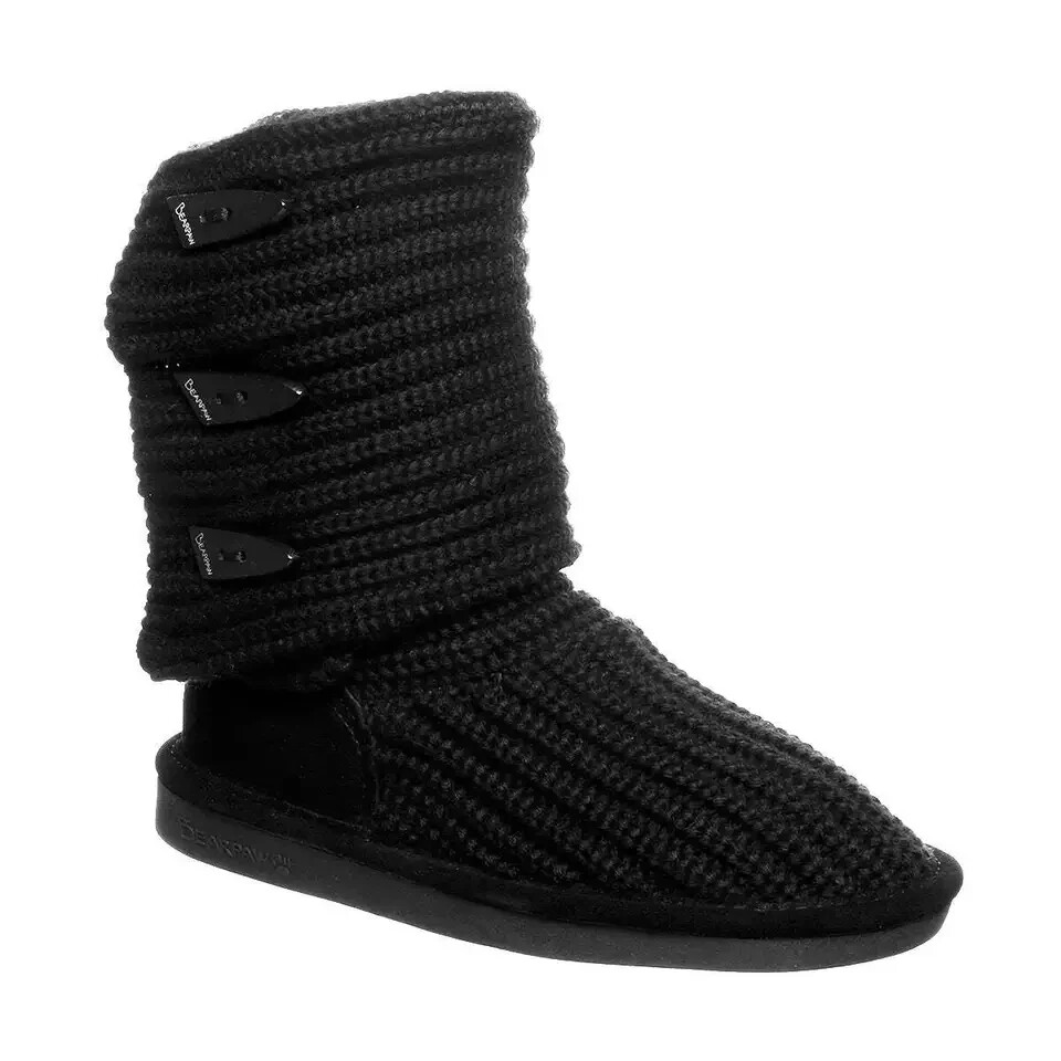 Bearpaw Knit Tall 658w Women's Sweater Boots Black
