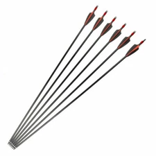 6PCS 30"  Spine 500 Fiber Carbon Arrow For Recurve/Compound Hunting Arrows 