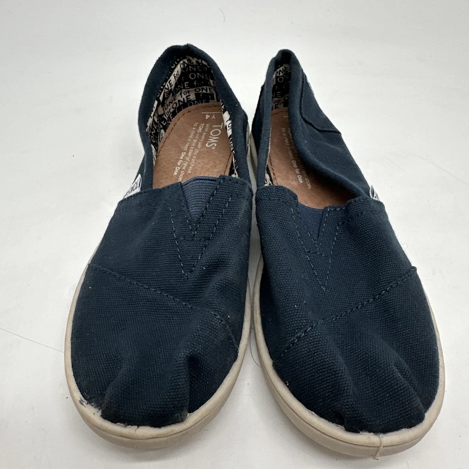 TOMS Niños Lona Clásicos Temporada - Talla 4 Azul Juvenil Foto 3 de 4