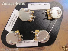 Pre-wired CTS 550k 10% short shaft POTS (NO caps) fits Gibson Les Paul Historic