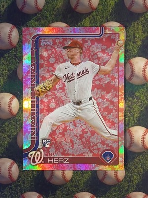 DJ Herz 2025 Topps Series 1 Flowers Cherry Blossom Parallel RC /50 #287 Rare