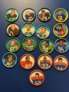 1962 Salada Football Coins (17) Y A Tittle Jerry Kramer See Photos Nice!