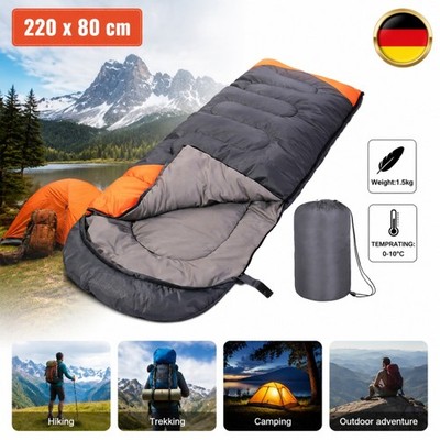 4-Jahreszeiten Schlafsack, Camping Schlafsack Feldbett Outdoor Camping 220x80 cm