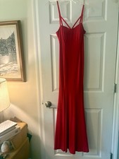PROM Dress City Triangles Red Long Gown Size 1 *flaw*