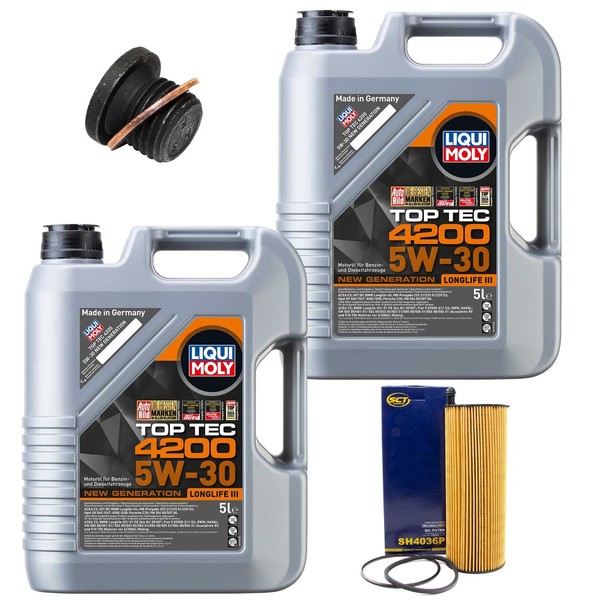 MotoröL Filter Set 4200 5W-30 10 Liter + Schraube FüR Audi Q7 Vw Touareg 4.2-image