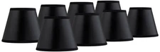 Set of 8 Chandelier Lamp Shades Black Paper Small 3x5x4 Candelabra Clip-On