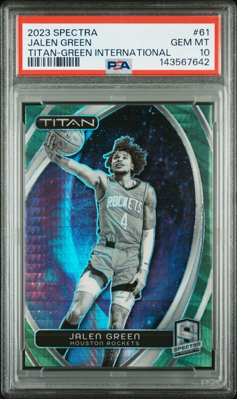 PSA 10 2023-24 Panini Spectra - Titan Jalen Green International Green Prizm /75