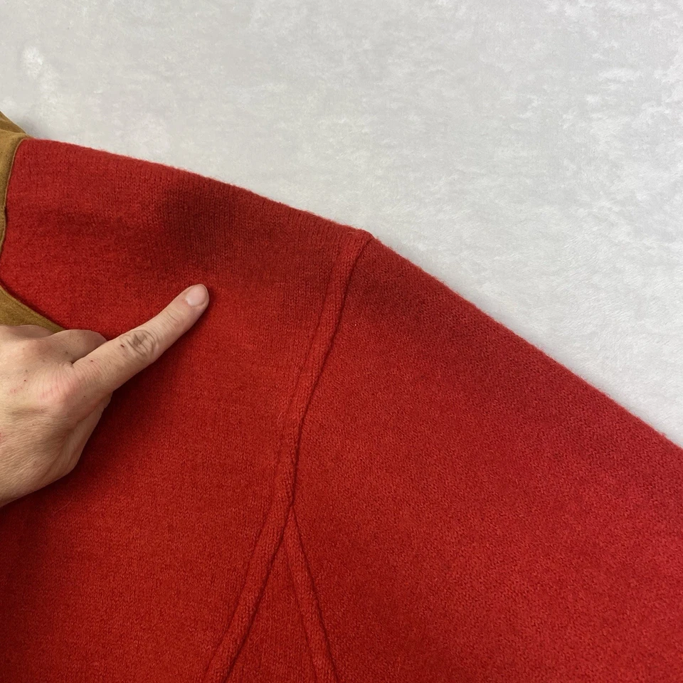 Blazer cárdigan vintage Meister de lana para mujer L rojo bordado punto chaqueta sudor Foto 4 de 4