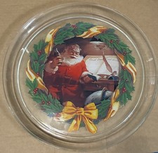 1997 Coca-Cola Glass 13" Christmas Platter Coke Santa Holiday Plate