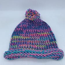 Handmade Chunky Knitted Beanie Stocking Cap Hat Warm Pompom Toboggan Slouchy
