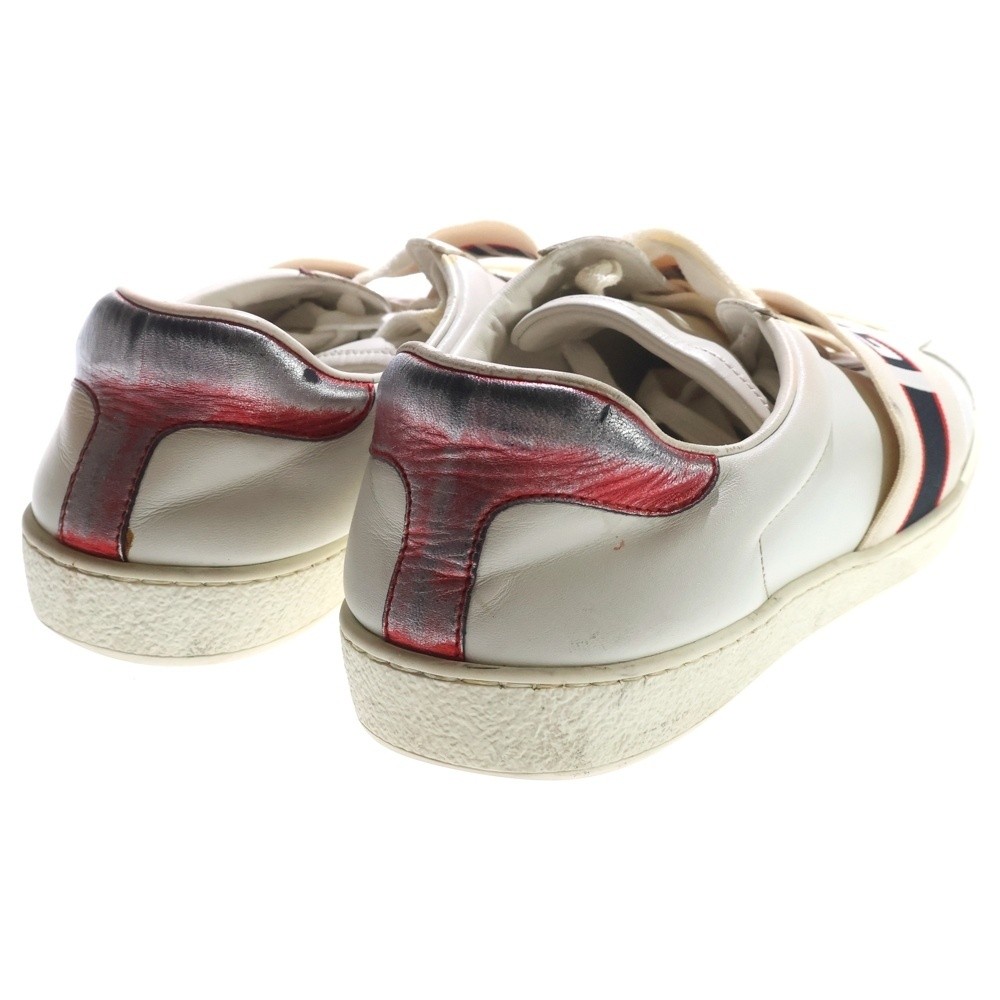 Gucci Logo Line Leather Low-Top Sneakers White Model 523469 Size 7.5 US 8 Men thumbnail 11