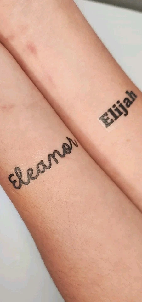 10 Nombre Personalizado Fuente Tatuaje Temporal Texto Personalizado Foto 2 de 3