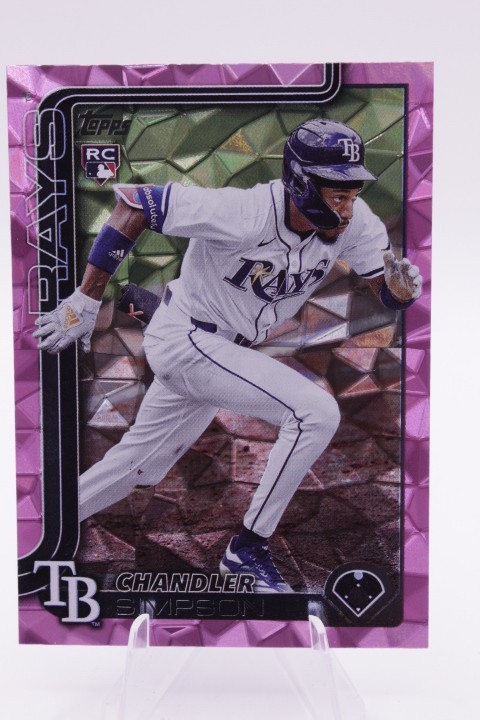 Topps 2025 Update Chandler Simpson Pink Diamante Foil Tampa Bay Rays #US277