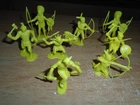 1970'S  MARX FORT APACHE 54MM INDIANS-YELLOW VINYL-LOT OF 8