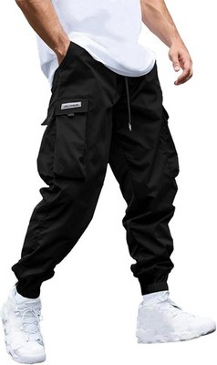 Men's Techwear Cargo Joggers Pants Elastic Waist Drawstring Baggy Sweatpants