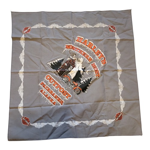 VTG Harley-Davidson 20" Bandana Polar Bear Northern Outpost Fairbanks Alaska