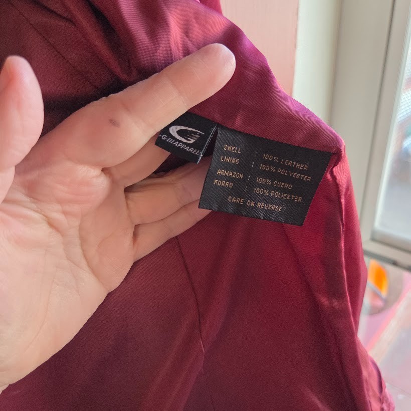 Siena Raspberry Wine Button Front Long Sleeve Lea… - image 9