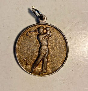VINTAGE RELIGOUS METAL / TOKIN, PRAYING TO THE LORD FOR HOLE IN ONE, BE4 DEATH.
