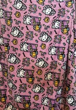 Hello Kitty Pink TRICKS OR TREATS Plush Throw Blanket 50 X 70 Mummy HALLOWEEN