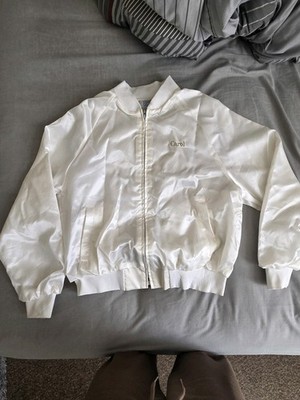 Y2k Vintage Varsity Jacke Damen weiß Carol bestickt