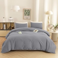 Grey Duvet Cover Bedding Sets Lightweight Comforter Cover with Pillow Shams King