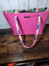Betsey Johnson Hot Pink Skull Peek-A-Boo Tote Bag