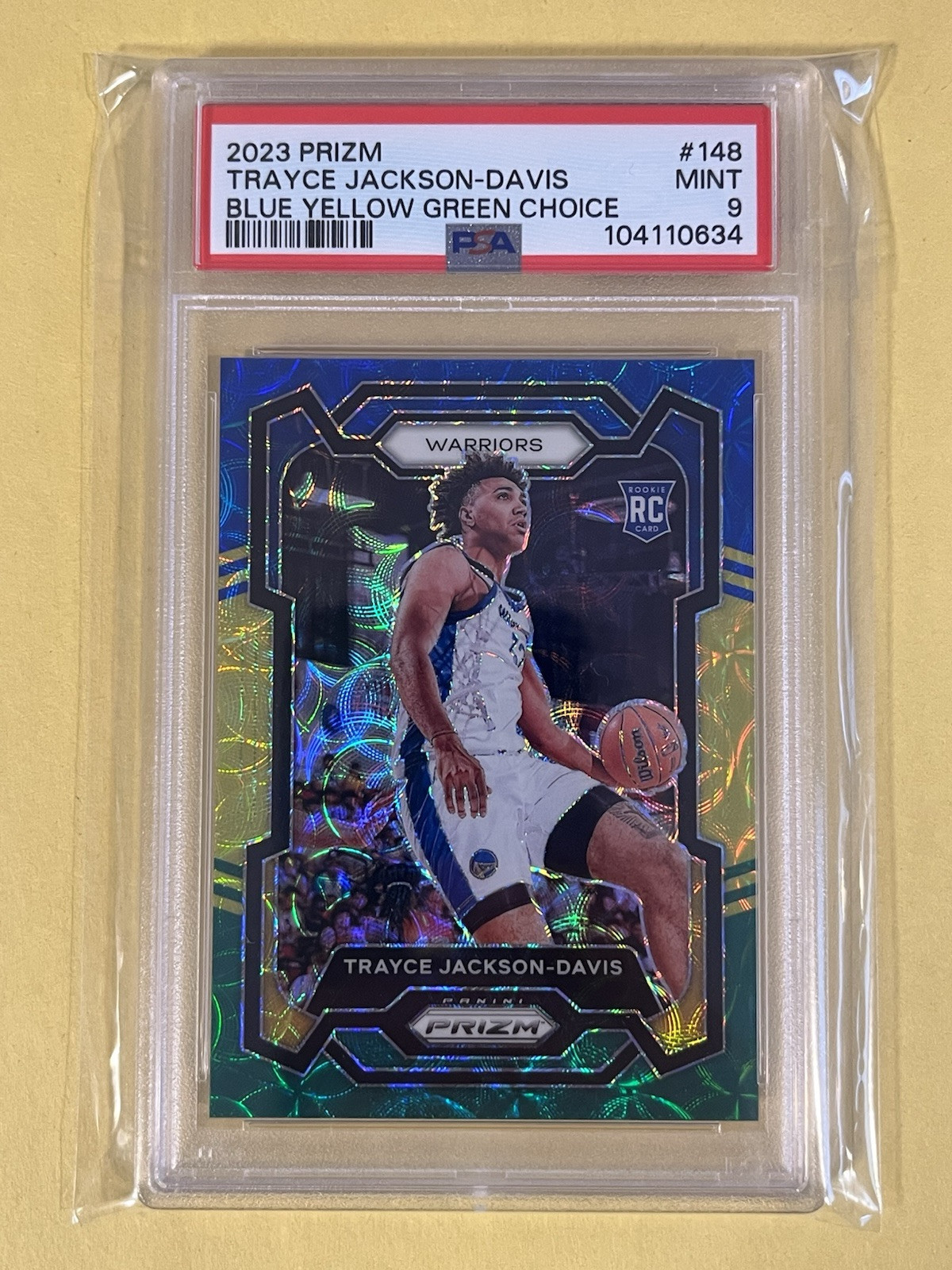 2023-24 Panini Prizm Choice Blue Yellow Green Prizm RC #148 Trayce Jackson Davis