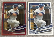 2 CARLOS BELTRAN lot 2023 Panini Donruss Base + Red Foil #’d Parallel ROYALS