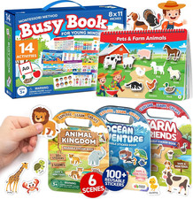 Reusable Sticker Books  Preschool Busy Book for Toddlers Learning Set
